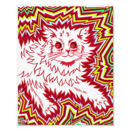 Oingo Boingo Psychedelic Cat Print Fotodruck