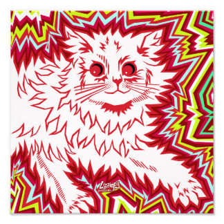 Oingo Boingo Psychedelic Cat Print (Variationen) Fotodruck
