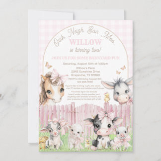 Oink Baa Moo Birthday Invitation Einladung