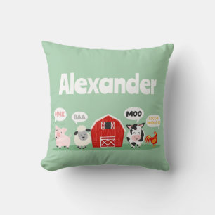 Oink Baa Moo Farm Tier Niedlich Personalisiert Kissen