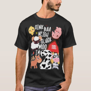 Oink Baa Neigh Cluck Moo Ich bin zwei 2 Bauer 2Nd  T-Shirt