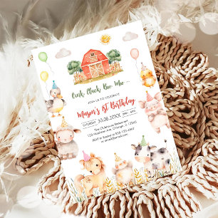 Oink Baa Quack Moo Bauernhoftiere Geburtstag Einladung