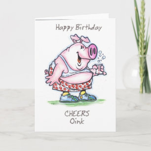 "oink" Glücklich Geburtstag Karte