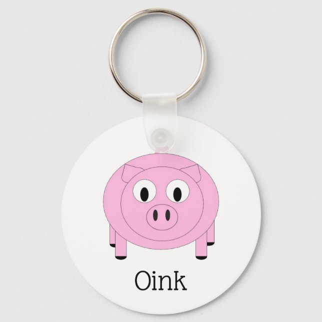 "Oink" Kleiner Schweinefleisch-Schlüsselanhänger Schlüsselanhänger (Vorderseite)