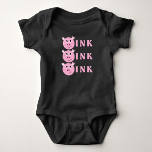 OINK! Niedlich Little Pink Cartoon Pig Girls Piggy Baby Strampler