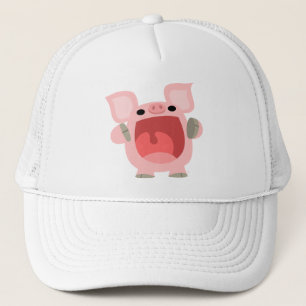 "OINK!!!" Niedlicher Cartoon-Schwein-Hut Truckerkappe