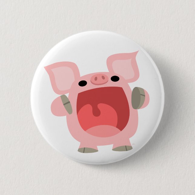 "OINK!!!" Niedliches Button (Vorderseite)