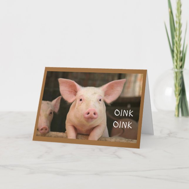 OINK OINK= JOLIE ANNIVERSAIRE EN CARTE DE LANGUE P (Devant)
