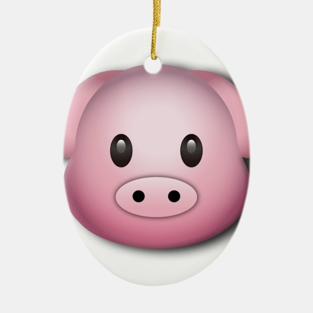 Oink Oink niedliches Schwein Keramikornament (Vorne)