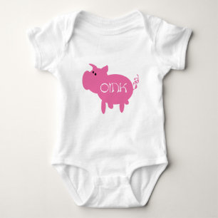 Oink rosa Schwein-T-Shirts und Geschenke Baby Strampler