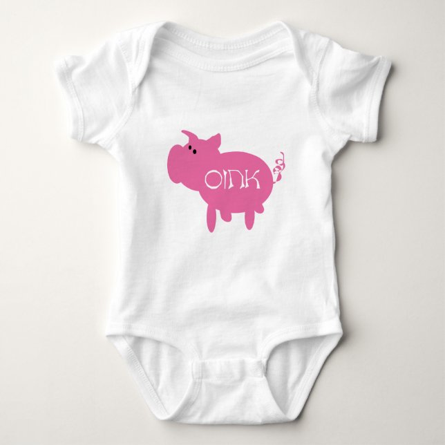 Oink rosa Schwein-T-Shirts und Geschenke Baby Strampler (Vorderseite)
