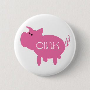 Oink rosa Schwein-T-Shirts und Geschenke Button
