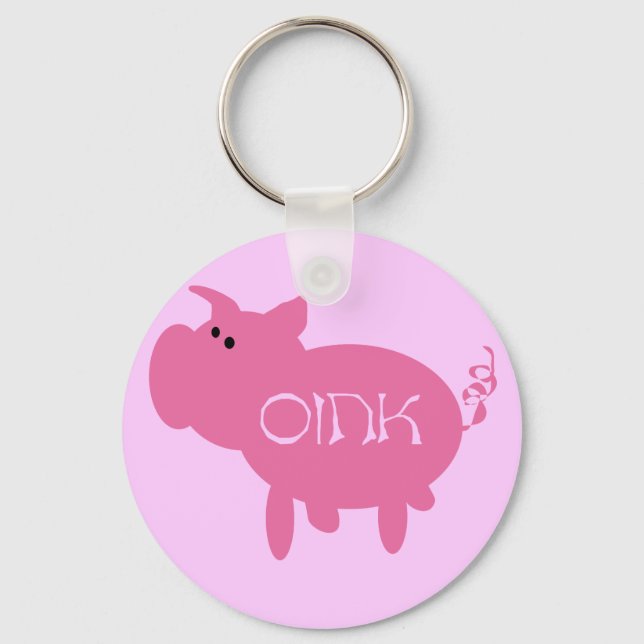 Oink rosa Schwein-T-Shirts und Geschenke Schlüsselanhänger (Vorderseite)