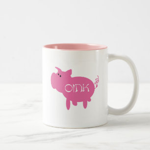 Oink rosa Schwein-T-Shirts und Geschenke Zweifarbige Tasse