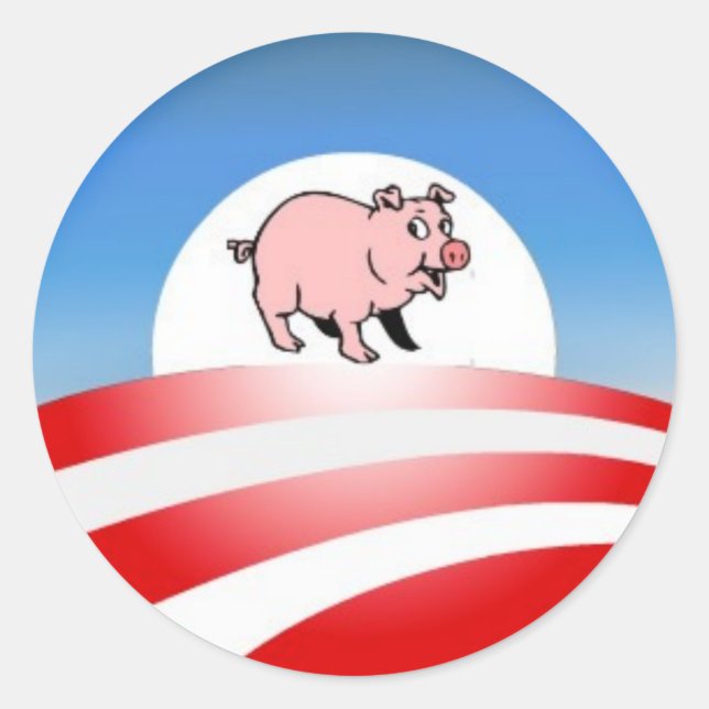 Oinkbama Runder Aufkleber (Vorderseite)