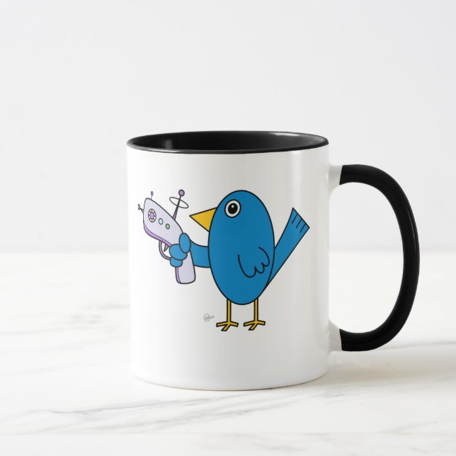 Oiseau avec Raygun - tasse (Droite)