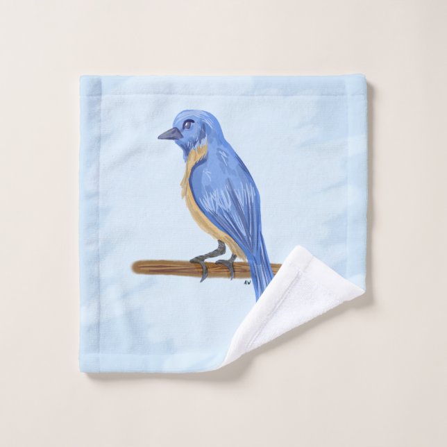 Oiseau bleu (Gant de toilette)