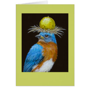 oiseau bleu avec la carte de scuppernong