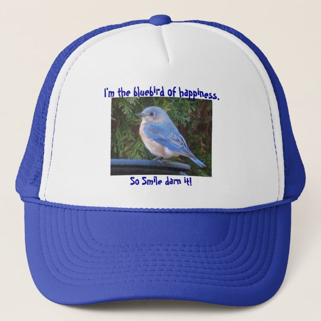 Oiseau bleu drôle de la CE de casquette de (Devant)