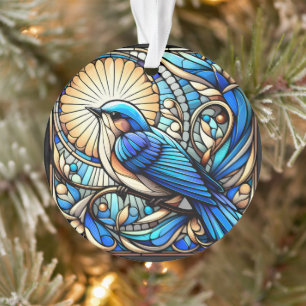 Oiseau bleu éthérée perché sur la fenêtre