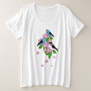 Oiseau bleu, fleurs populaires printanières, avant