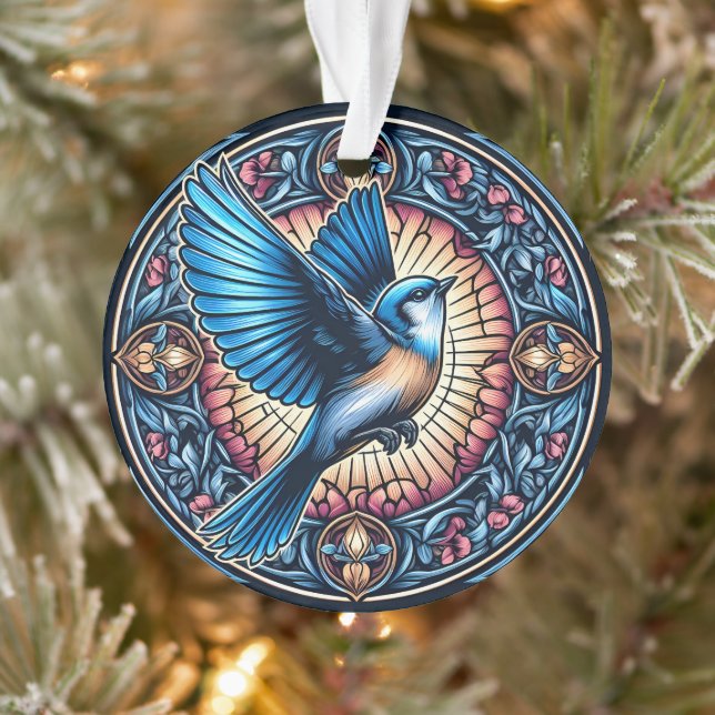 Oiseau bleu majestueux en vol (Arbre)