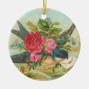 Oiseau bleu victorien ornement de Noël