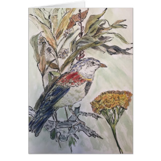 Oiseau dans le feuillage d'automne
