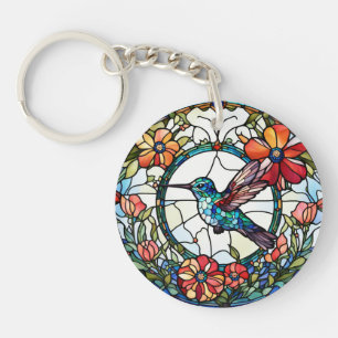 Oiseau de colibri Faux en verre tendu