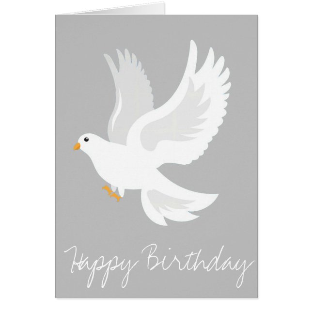 Oiseau de colombe blanche sur gris (Devant)