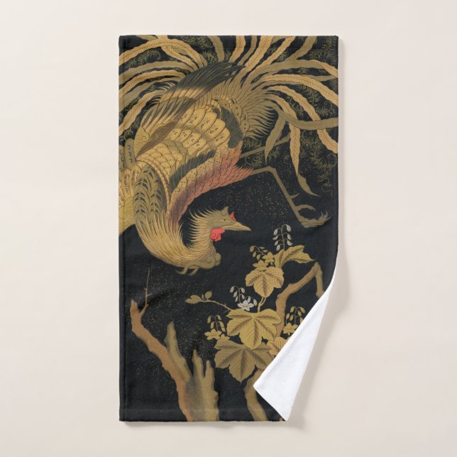 Oiseau de coq d'or Classique japonais Antique (Serviette à main)