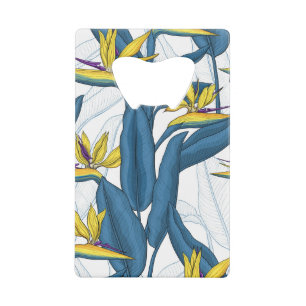 Oiseau de fleurs de paradis sur blanc