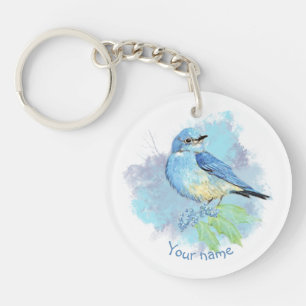 Oiseau de jardin bleu joli oiseau bleu aquarelle A