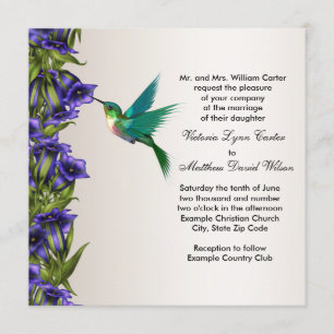 Oiseau de mer et Violettes violettes Invitations d
