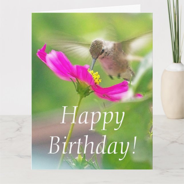 Oiseau de mer Floral Anniversaire Grande carte de  (Devant)