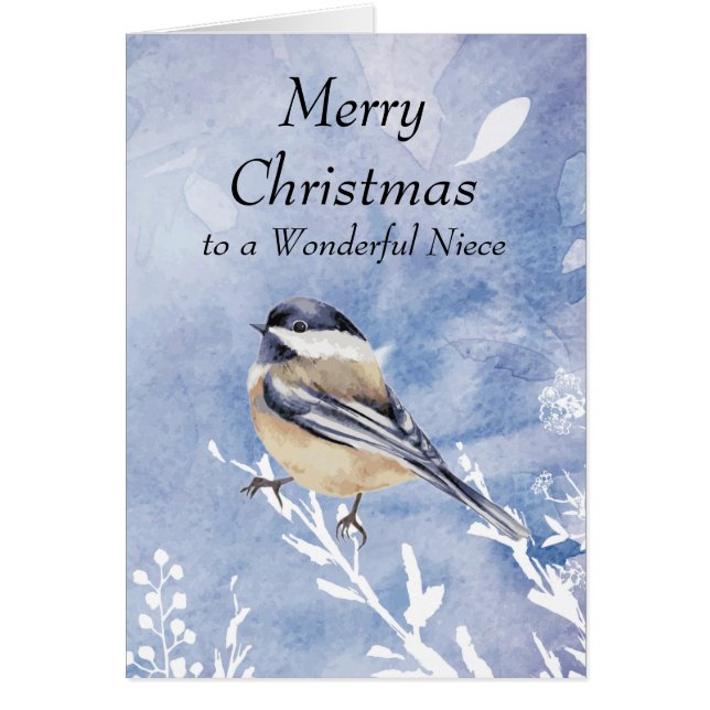 Oiseau de Noël Chickadee Hiver Nièce sur mesure (Devant)