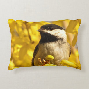 Oiseau de poulet en fleurs jaunes Coussin d'ascens