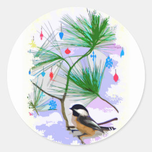 Oiseau de pousse dans les autocollants d'arbre