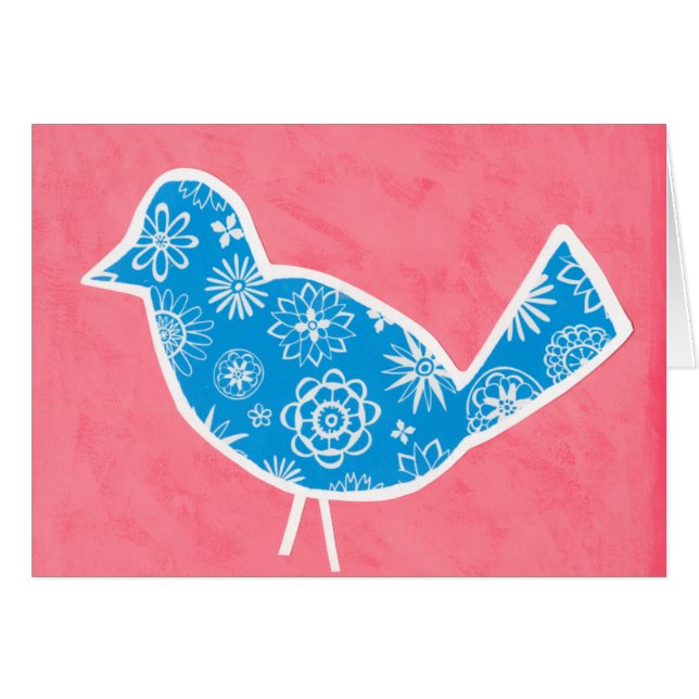 Oiseau décoratif avec Motifs sur Arrière - plan ro (Devant horizontal)
