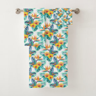 Oiseau du paradis et du motif d'orchidée