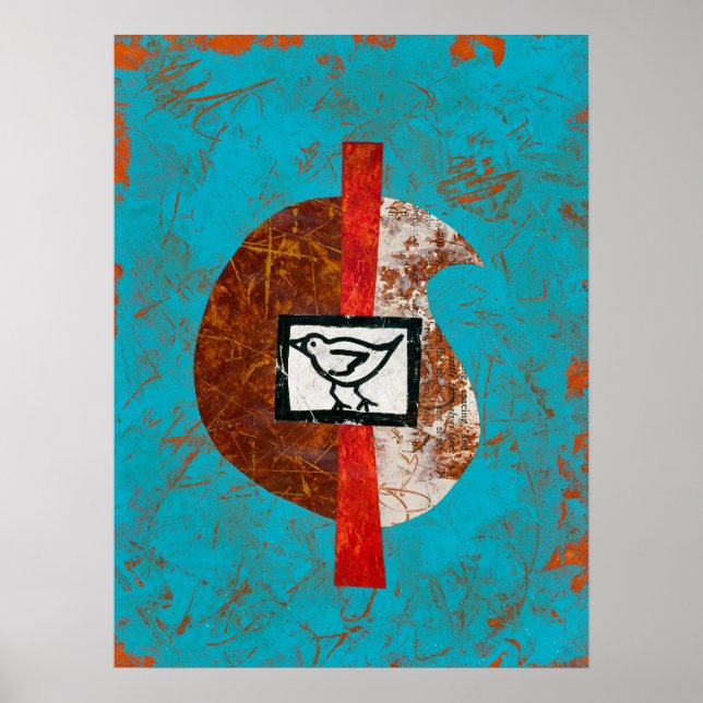 Oiseau En Randonnée Poster Mur Art (Devant)