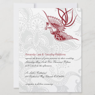 Oiseau et Faire-part de mariage Floral