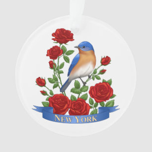 Oiseau et fleur de l'État de New York - Bluebird &