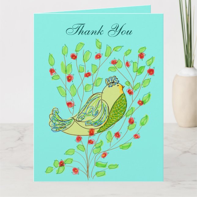 Oiseau Et Merci Fleuri (Devant)