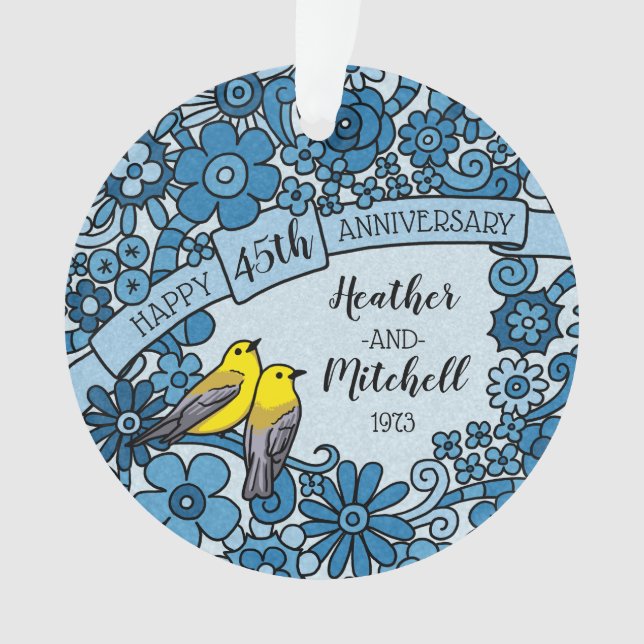 Oiseau floral personnalisé de quarante-cinquième (devant)