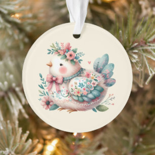 Oiseau folklorique floral au charme Pastel Boho