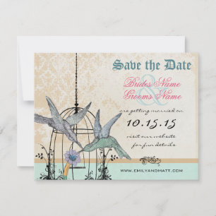 Oiseau-mouche Damassé Faire-part de mariage de ca