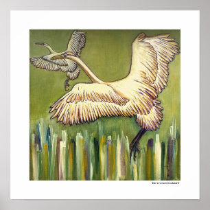 Oiseau Nature Paysage Peinture Poster Cadeaux Art
