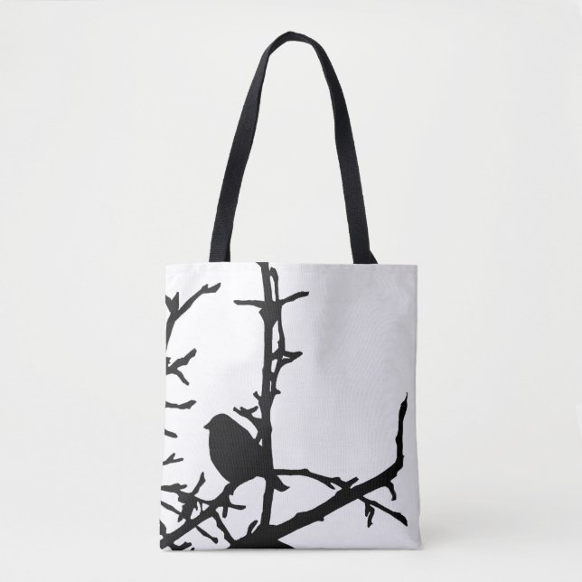 Oiseau noir et blanc dans le Sac fourre-tout anima (Devant)