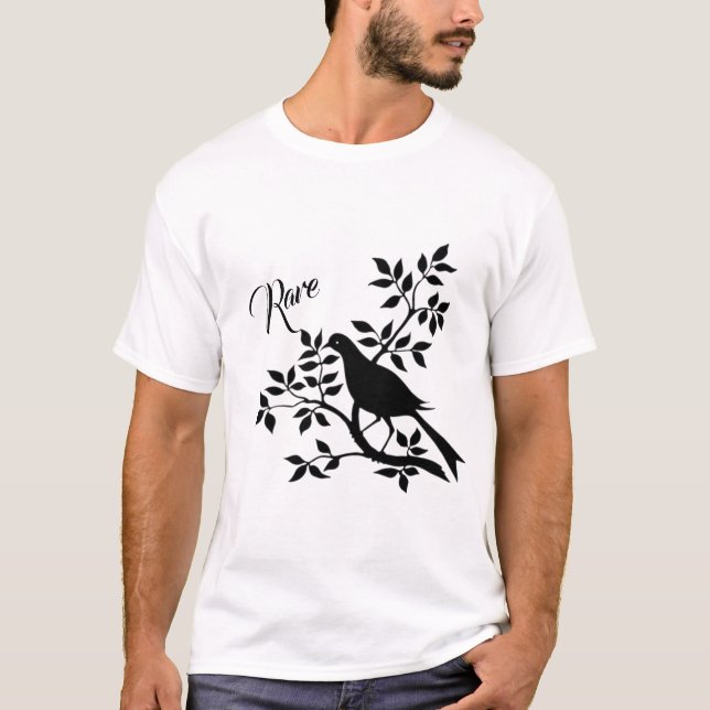 Oiseau rare - T-shirt noir et blanc (Devant)